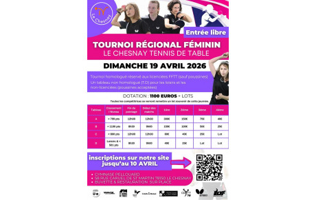 Les inscriptions pour le 1er tournoi régional féminin du Chesnay sont ouvertes