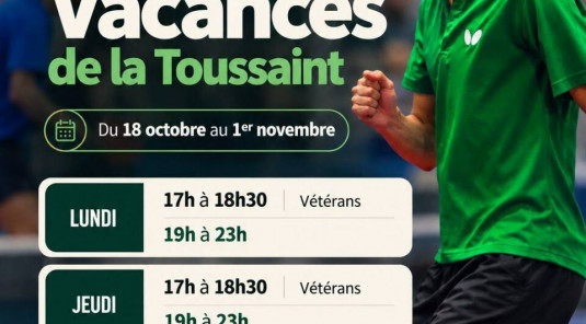 Horaires d'ouverture de la salle pendant les vacances de la Toussaint